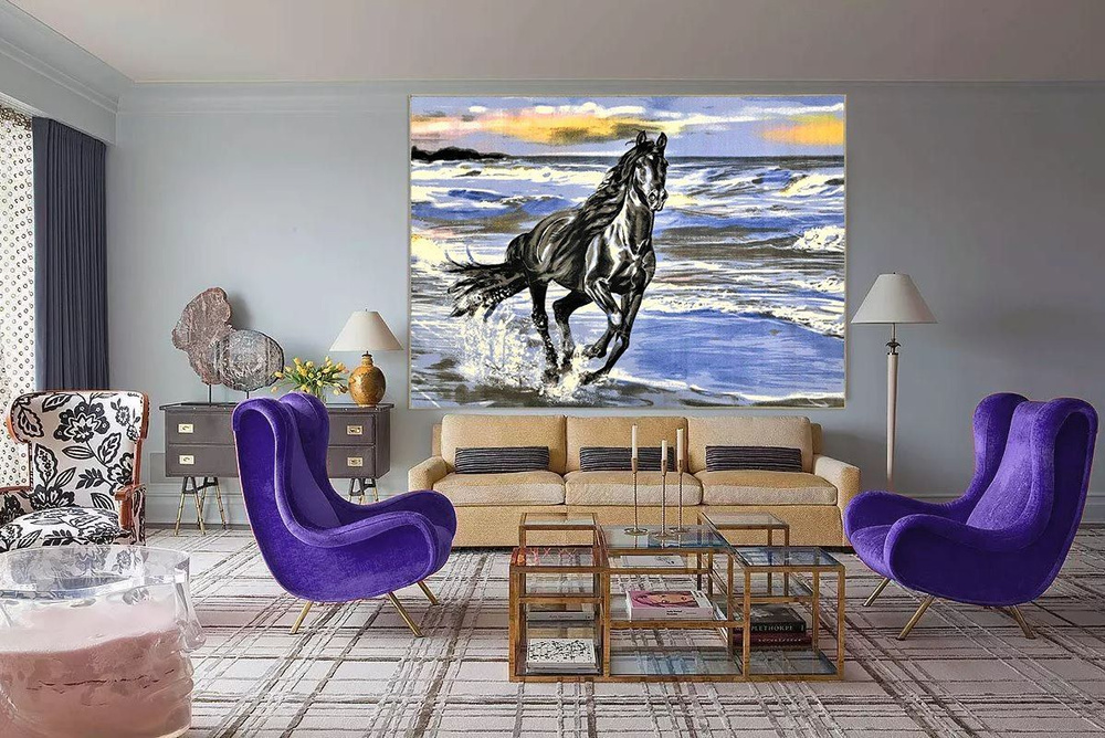 Ковер на стену, ковер-картина (лошадь), размер 1.5 х 2.0 м, Витебские ковры  #1