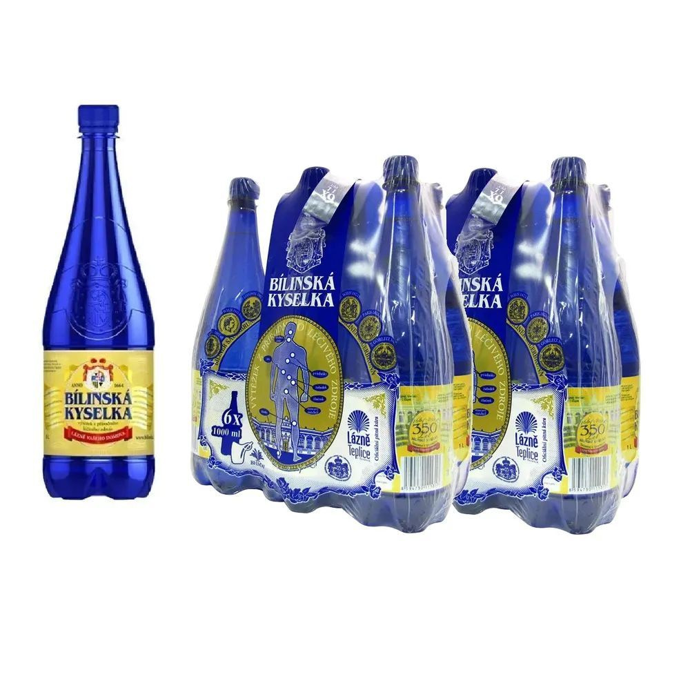 Вода лечебно-столовая Bilinska Kyselka (Билинска Киселка) 6 шт по 1 л пэт, 2 упаковки  #1