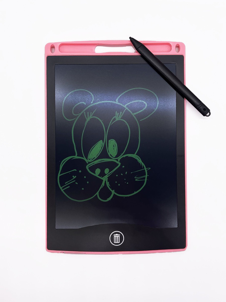 Детский электронный графический планшет для рисования со стилусом диагональ 8.5, розовый  #1