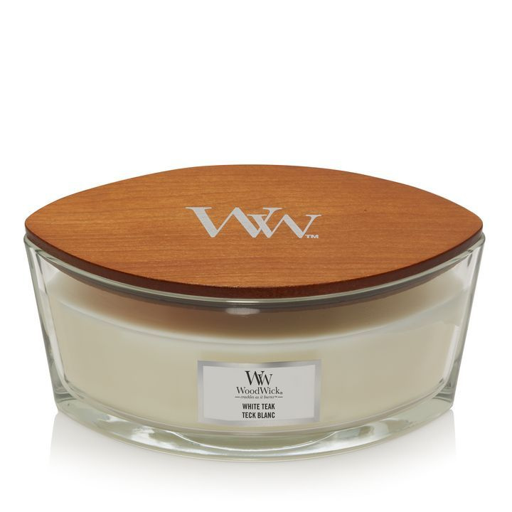 WoodWick Свеча ароматическая "Белый Тик", 8 см х 11 см, 1 шт #1