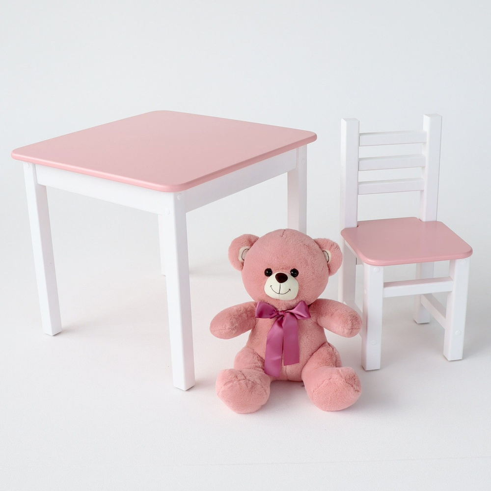 Детский стол и стул набор деревянный из березы #1