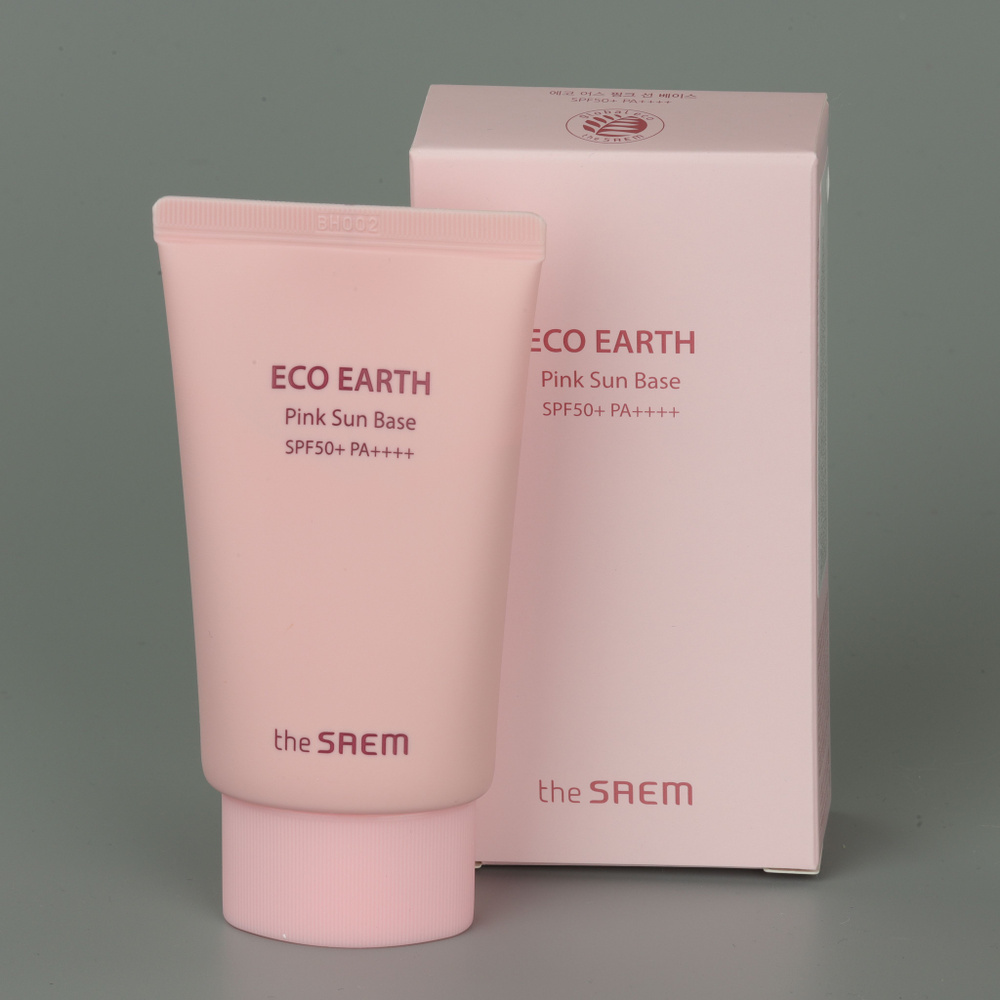The Saem Крем-база с каламиновой пудрой Eco Earth Pink Sun Base SPF50+ PA+++ 50мл  #1