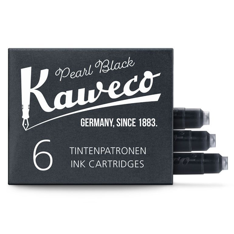 Набор картриджей для перьевой ручки KAWECO Pearl Black 6 шт. в картонной упаковке  #1