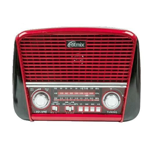 Радиоприемник Ritmix RPR-050 Red ретро-дизайн, диапазоны FM, СВ*AM, КВ*SW, usb, SD, MP3 плеер - красный #1