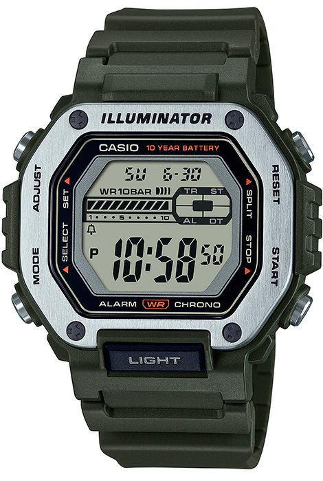 Электронные кварцевые мужские наручные часы Casio MWD-110H-3A с батарейкой на 10 лет работы  #1