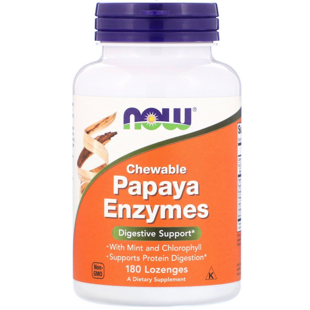 NOW Papaya Enzymes Папайи фермент 180 жев. Пастилок (162,5 мг) #1