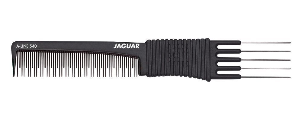 Расчёска для тупирования JAGUAR Ionic A-Line с вилообразной рукояткой, 19.1 см, антистатическая, черная #1