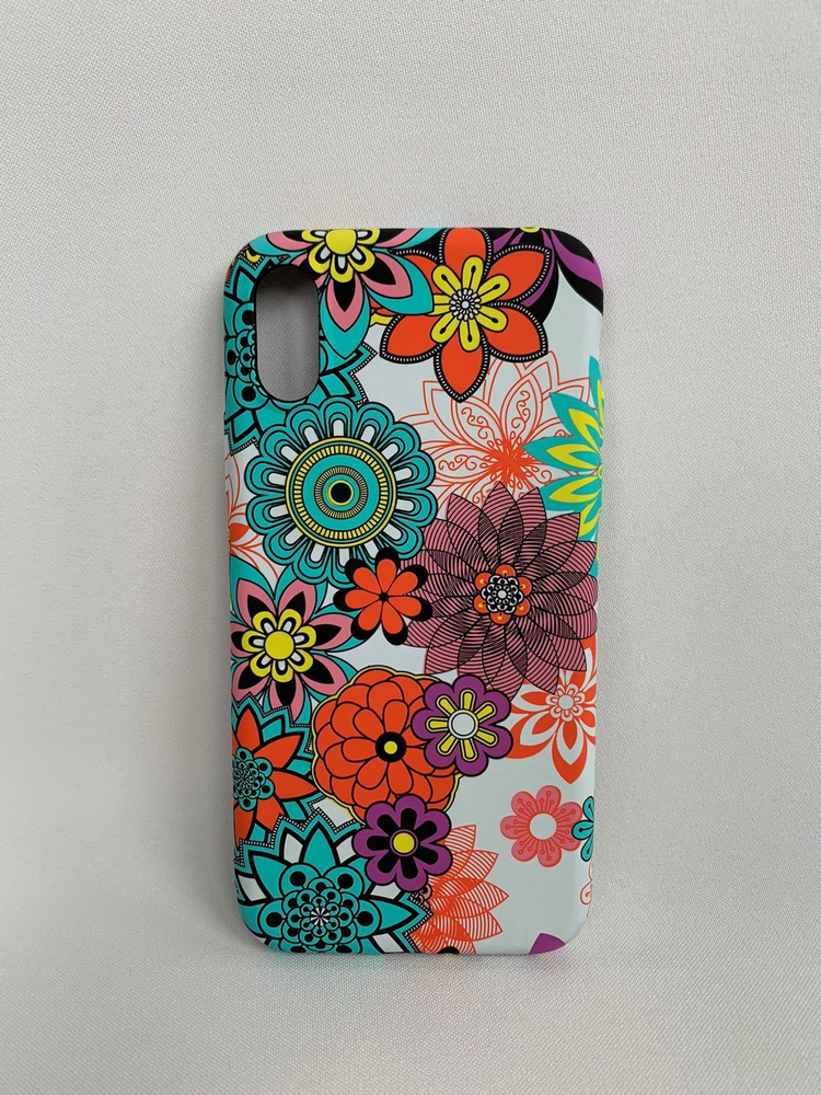 Чехол-Светящийся для IPhone X/XS, Айфон X/XS LUXO с флуоресцентным рисунком Hippie Flowers / Защитное #1