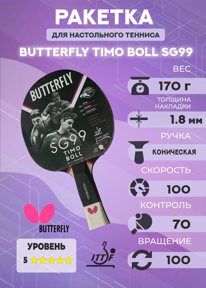 Ракетка для настольного тенниса Butterfly Timo Boll SG99 #1