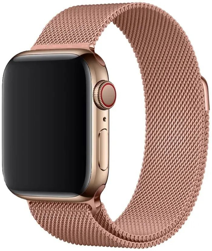 Ремешок для смарт-часов, фитнес-браслета Apple Watch 1-8 миланская петля металлический 38/40/41 мм, розовое #1