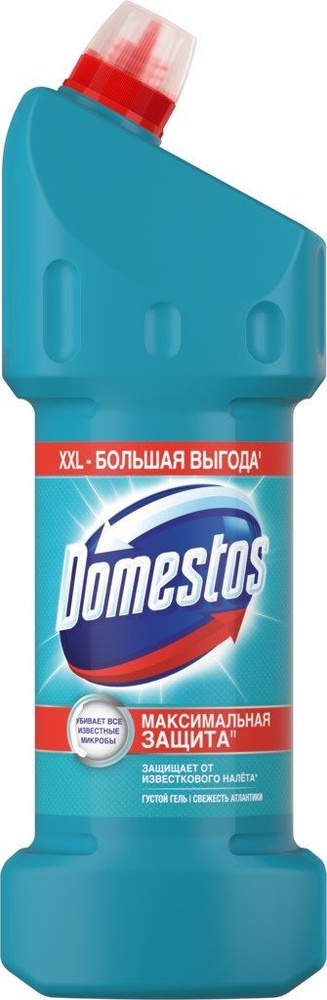 Domestos Свежесть Атлантики чистящий гель для унитаза защита от бактерий и вирусов 1500 мл  #1