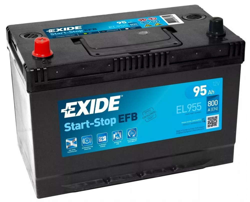 Аккумулятор автомобильный Exide Start-Stop EFB EL955 (95 A/h), 800А L+ #1