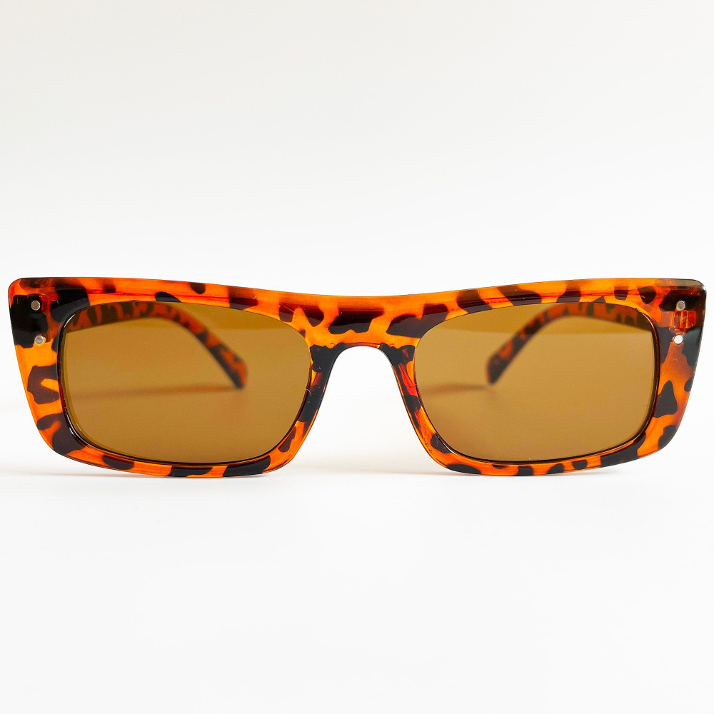 Очки солнцезащитные женские, тёмно-коричневый леопард #1