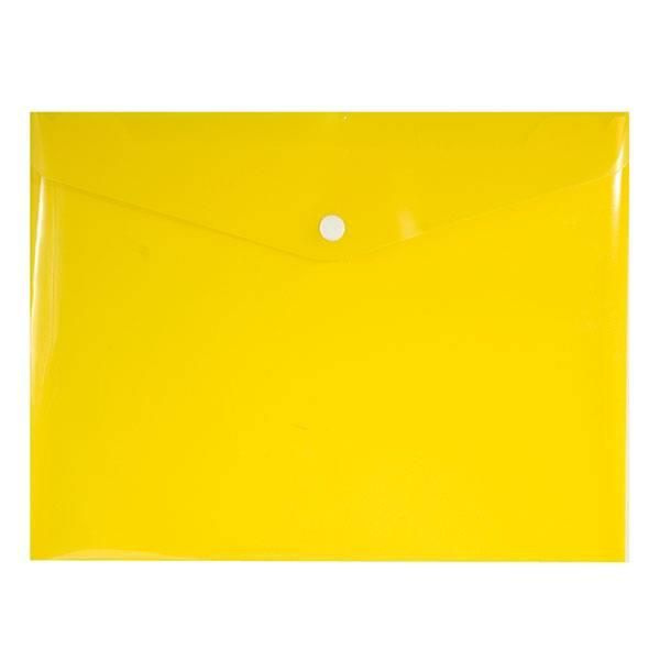 Папка-конверт на кнопке inФОРМАТ (А5, 180мкм, пластик) прозрачная желтая, 20шт.  #1