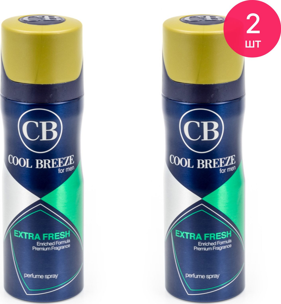 Дезодорант мужской COOL BREEZE / Кул Бриз Extra Fresh спрей 200мл / защита от пота и запаха (комплект #1