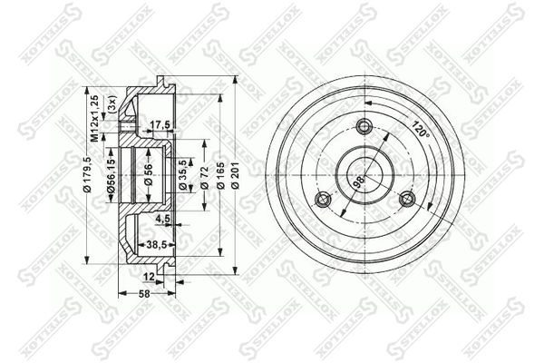 Stellox Барабан тормозной, арт. 60251901SX #1