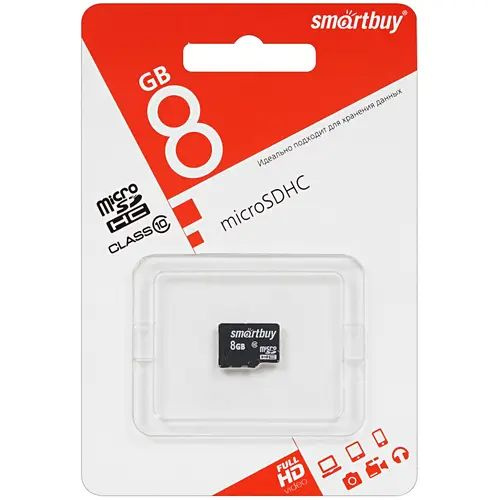Карта памяти (SB8GBSDCL10-00) MicroSDHC 8GB Сlass10 #1