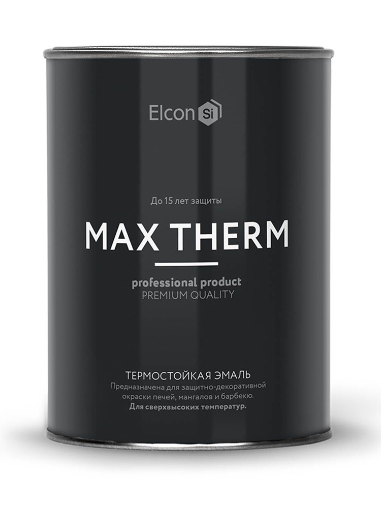Эмаль термостойкая "Elcon" черная 1200 градусов 0,4кг #1