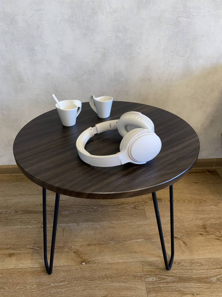 Стол журнальный круглый Белла, чайный столик, прикроватный,50х50х47 см, пленка ПВХ  #1
