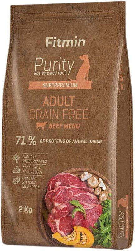 Fitmin Purity Grain Free Adult Beef корм для взрослых собак всех пород, беззерновой, говядина, 2 кг  #1