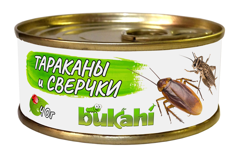 Микс консервированных домовых сверчков и туркменских тараканов Bukahi, 40гр.  #1