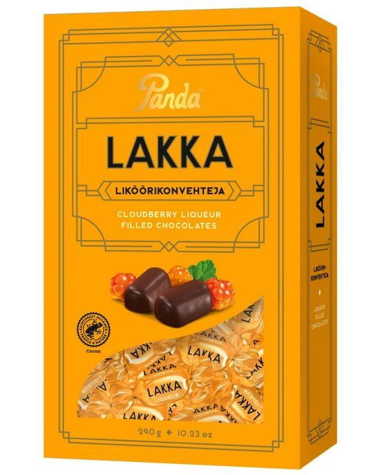 Шоколадные конфеты с морошковым ликером Panda LAKKA, 290 г. VEGAN. Сделано в Финляндии.  #1