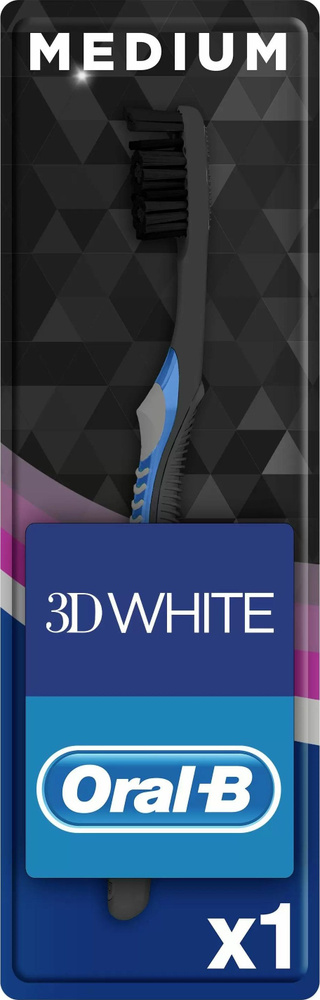 Oral-B / Орал-би Зубная щетка взрослая 3D white whitening black средней жесткости черная 1шт. / уход #1