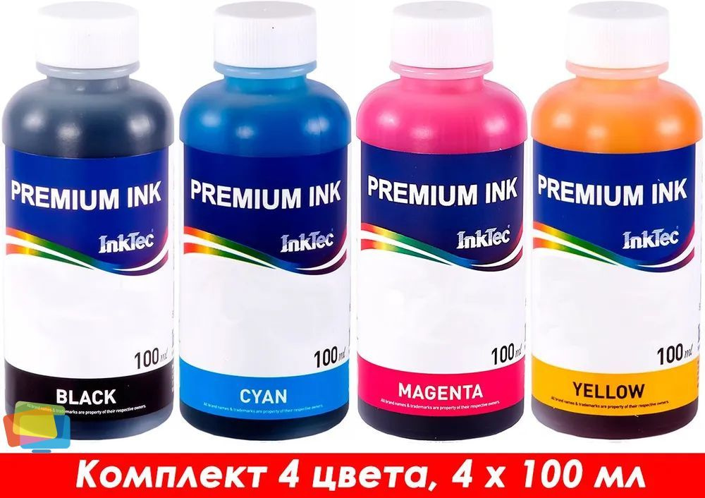 Чернила для Brother INKTEC B1100-100M, водные, комплект 4 цвета, 4 x 100 мл  #1