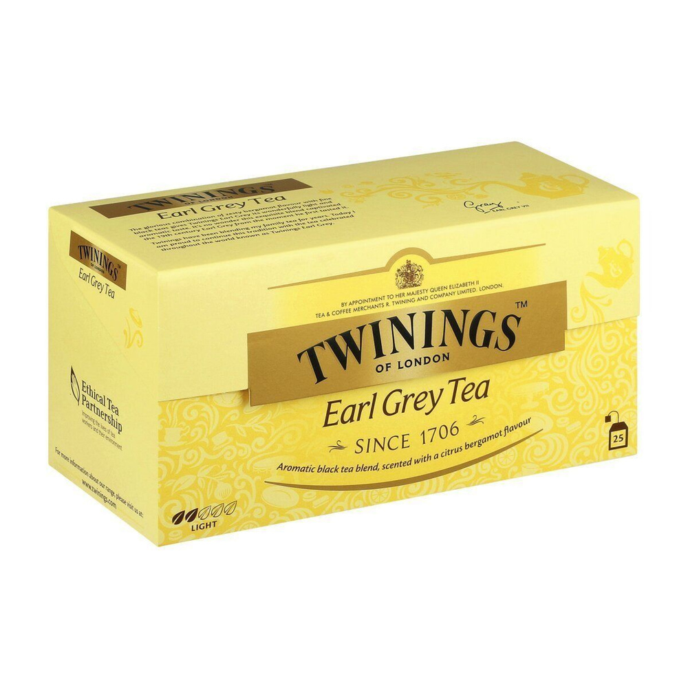 Чай в пакетиках Twinings Earl Grey Черный с ароматом бергамота, 25 шт.  #1