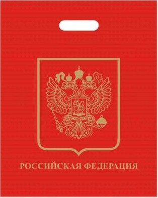 Пакет подарочный РОССИЙСКАЯ ФЕДЕРАЦИЯ 40х50 красный - 10 шт.  #1