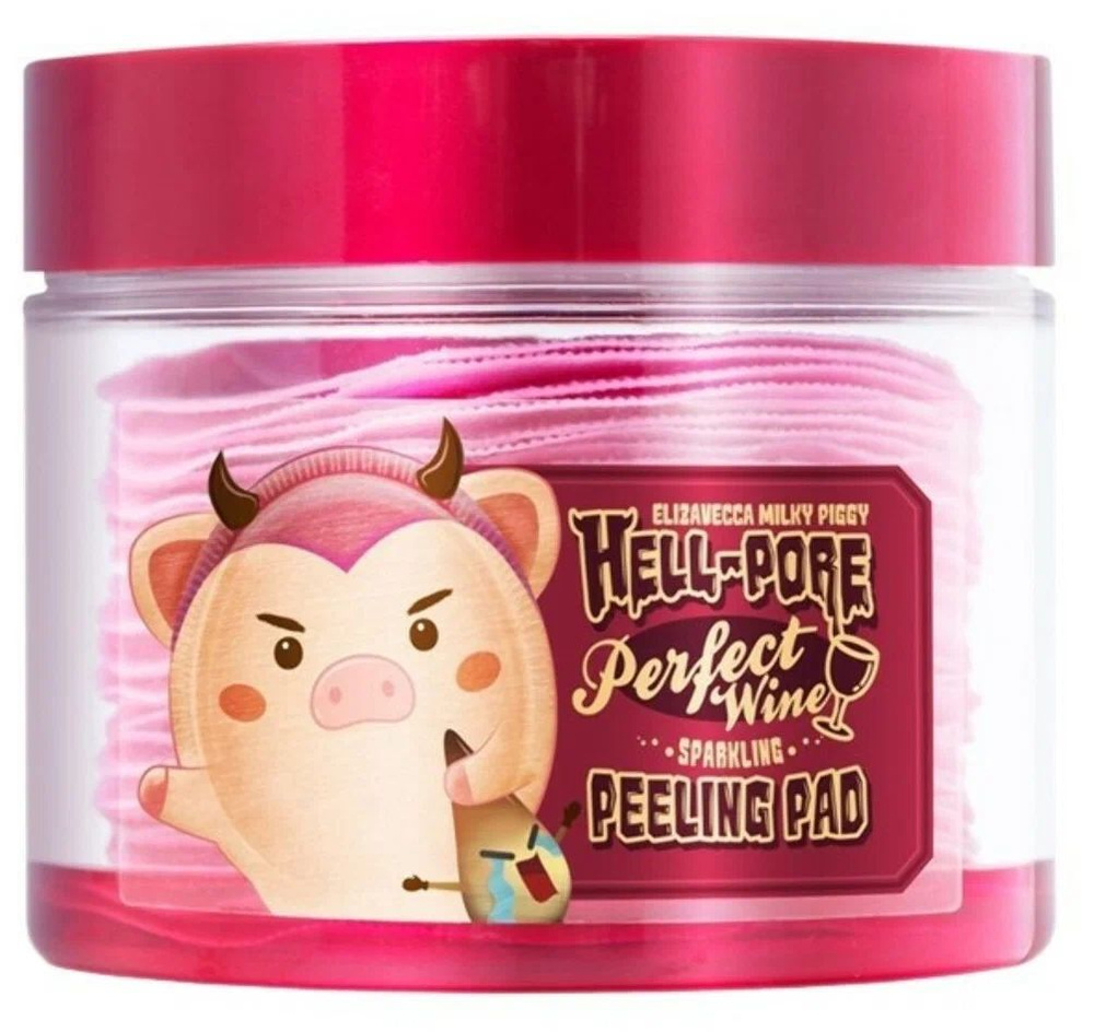 Очищающие пилинг-диски для лица Elizavecca MILKY PIGGY HELL-PORE Perfect Wine SPARKLING PEELING PAD 30 #1