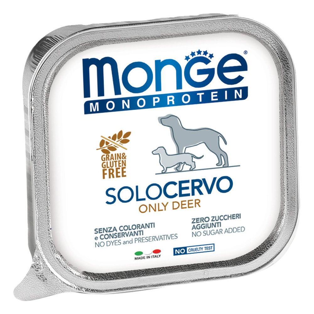 Влажный корм Monge Dog Monoprotein для собак, паштет из оленины, консервы 150 г*24шт  #1