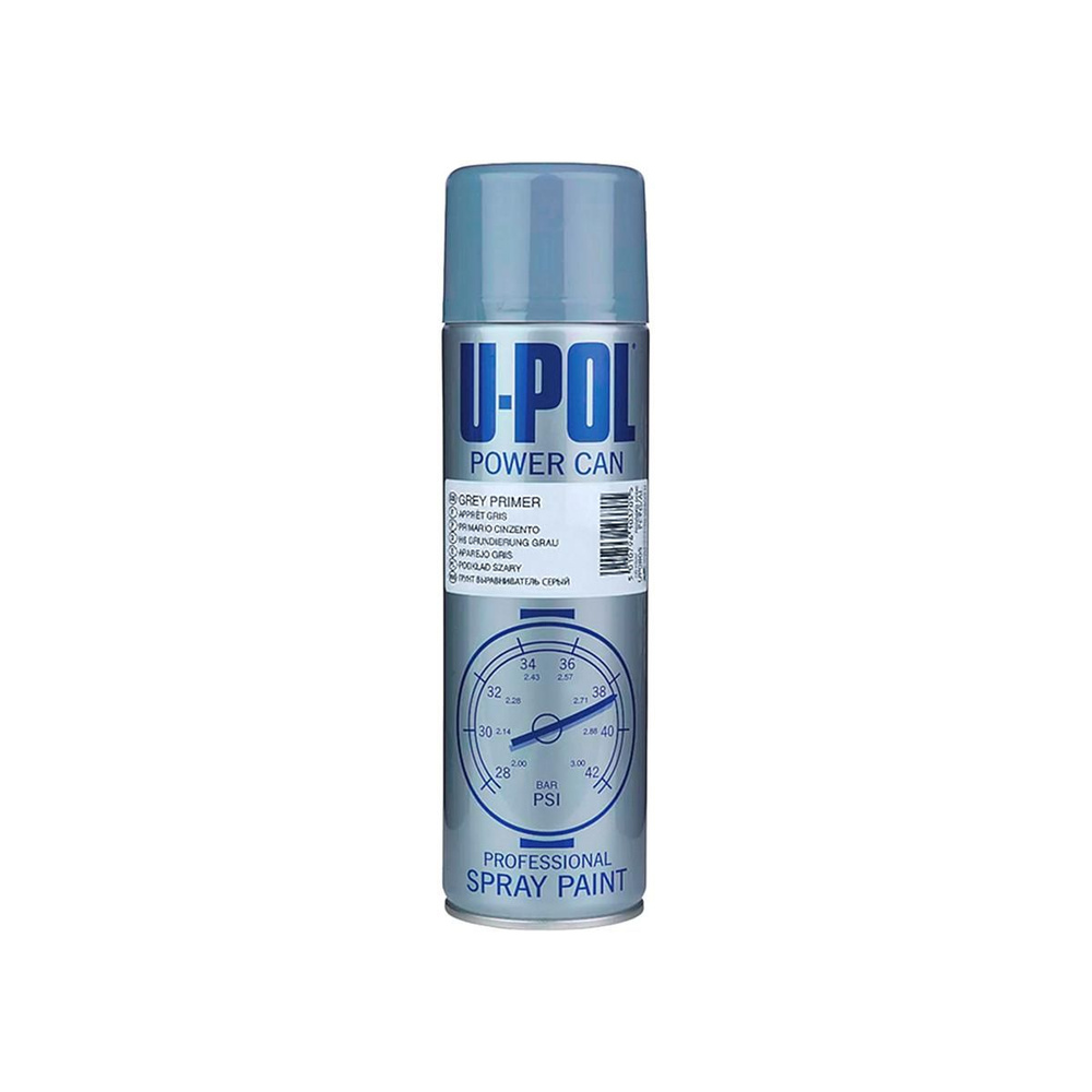 Грунт выравниватель толстослойный U-POL PCPG/AL Power Can серый аэрозоль 500 мл.  #1