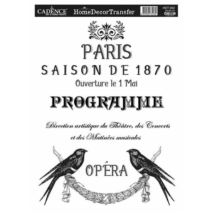Трансфер универсальный Cadence "Вывеска с ласточками", размер 25 х 35 см.  #1
