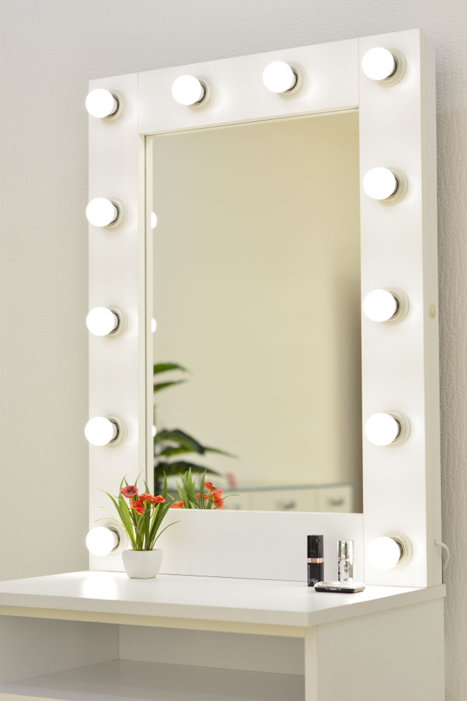 Гримерное зеркало GM Mirror 60 см х 80 см, белый / косметическое зеркало  #1