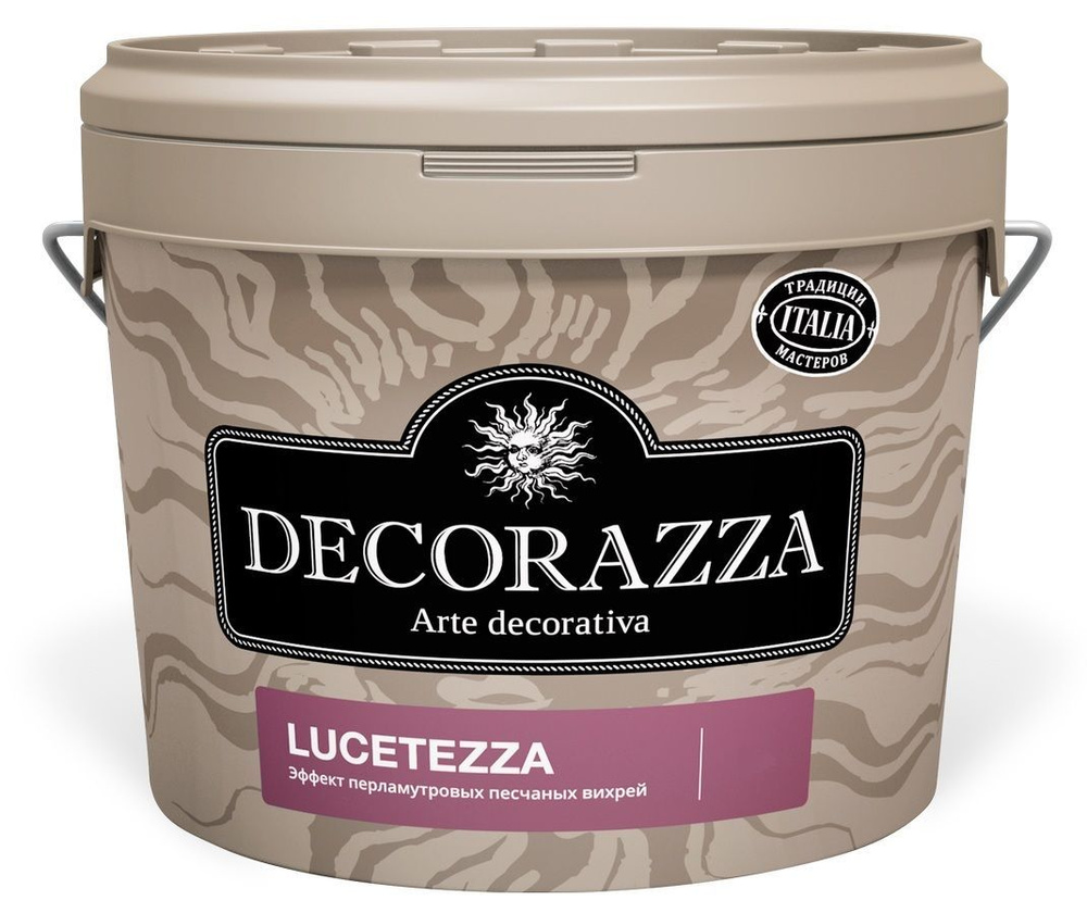 Decorazza Декоративное покрытие LUCETEZZA Фактурная, до 25°, Акриловая, Полуглянцевое покрытие, 1 л, #1