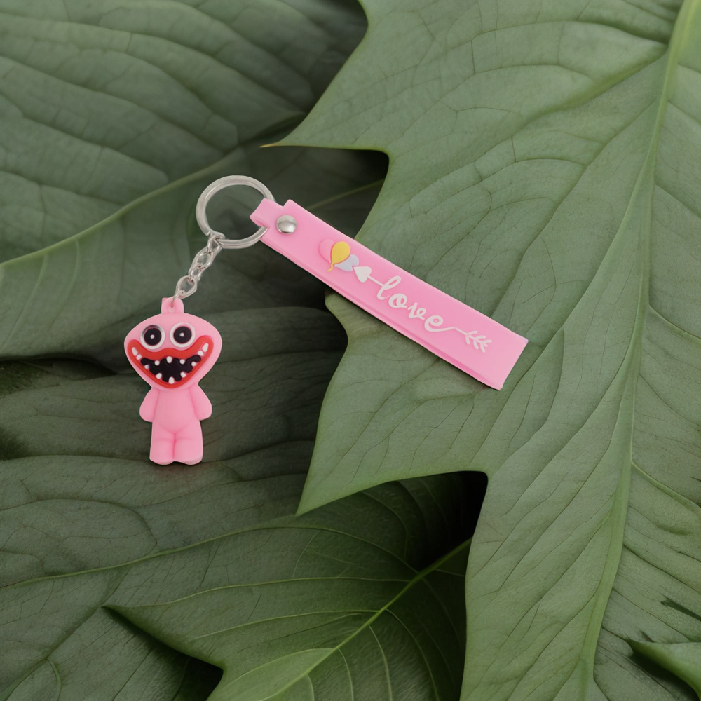 Брелок игрушка для ключей сумок Кисси Мисси / Kissy Missy / huggy wuggy, розовый  #1