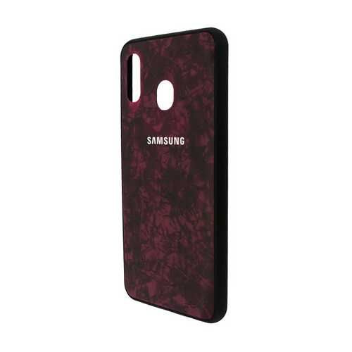 Чехол Samsung Galaxy A30 (2019) силикон, мрамор красный #1