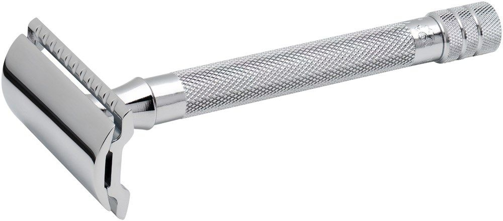 Станок Т- образный для бритья MERKUR хромированный, длинная ручка, лезвие в комплекте (1 шт)  #1