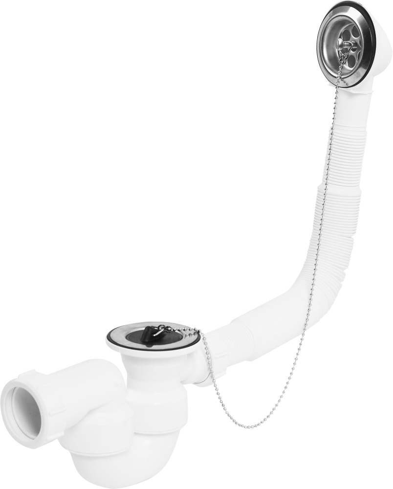 Сифон для ванны McAlpine с пробкой, с раздвижным переливом 310-720мм MRB1-EX, ZR82422800  #1