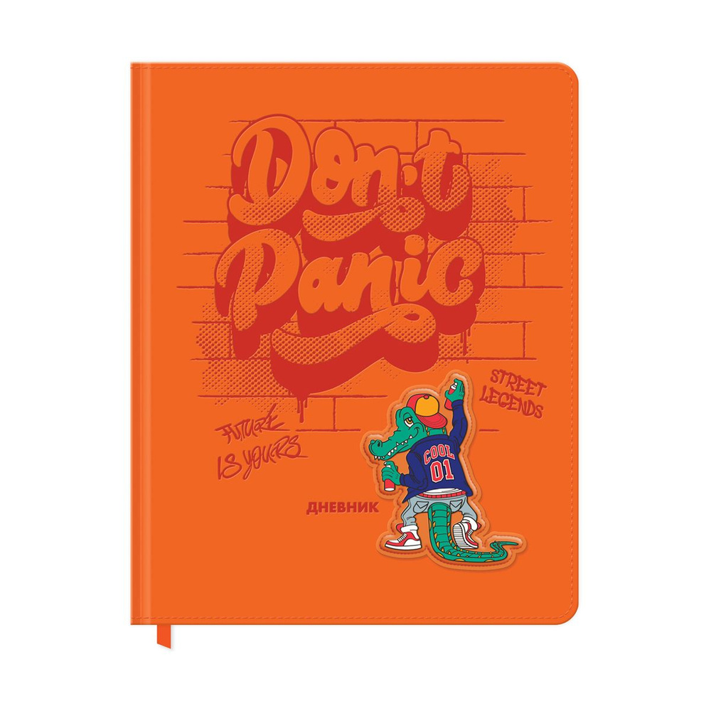 Дневник 1-11 кл. 48л. (твердый) BG "Don't panic", иск. кожа, термотиснение, 3D-элемент, ляссе  #1