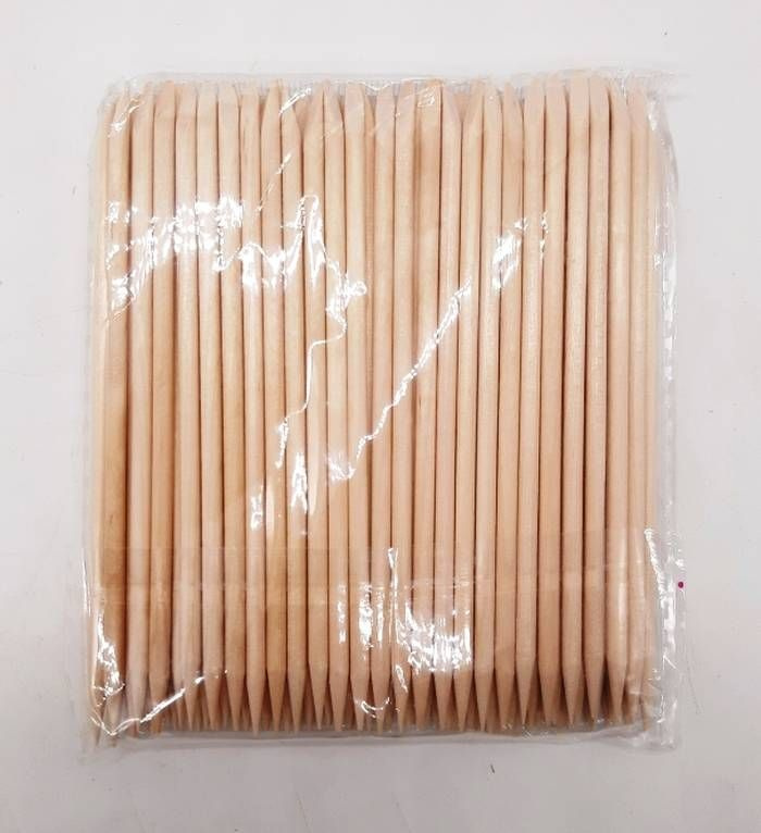 Палочки для маникюра, апельсиновые, средние, коричневый цвет, размер 11,5 см, 100 шт в упаковке  #1