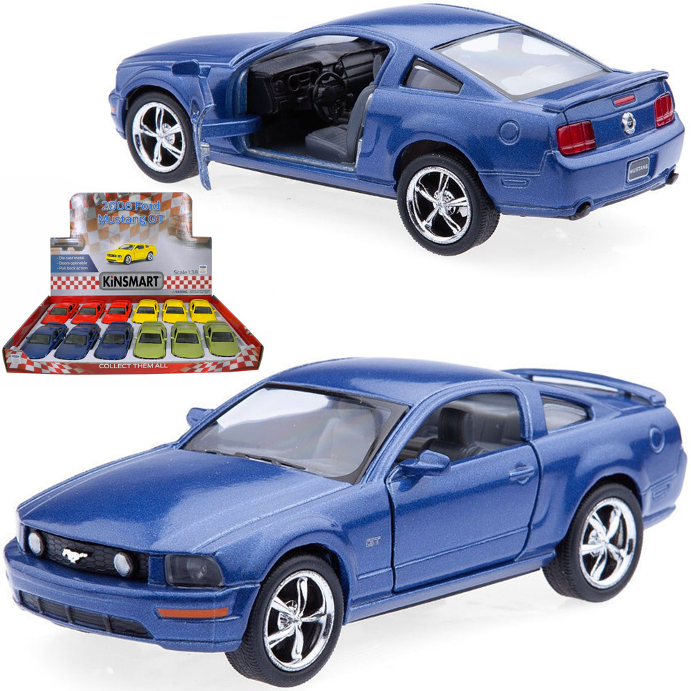 Металлическая машинка Kinsmart 1:38 2006 Ford Mustang GT KT5091D инерционная / Синий  #1