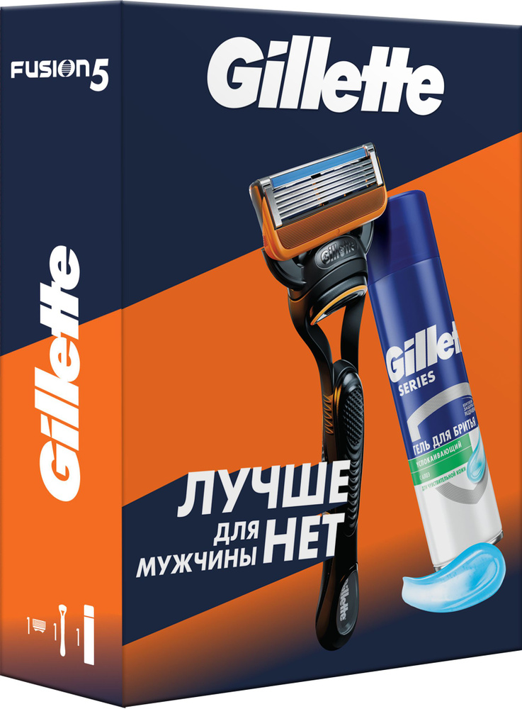 Gillette Fusion Подарочный набор с гелем для бритья #1