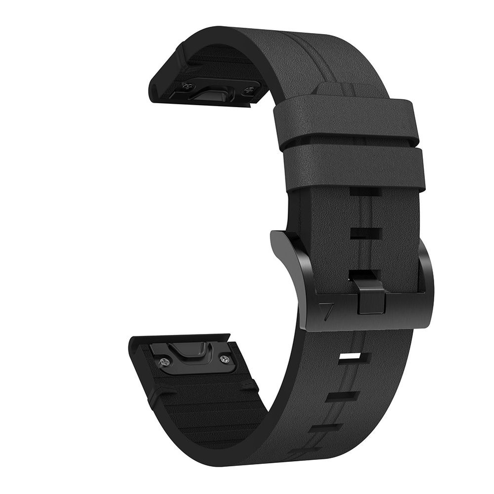 Кожаный ремешок для Garmin Fenix 6 / Amazfit Falcon Leather Smart Watch - черный  #1