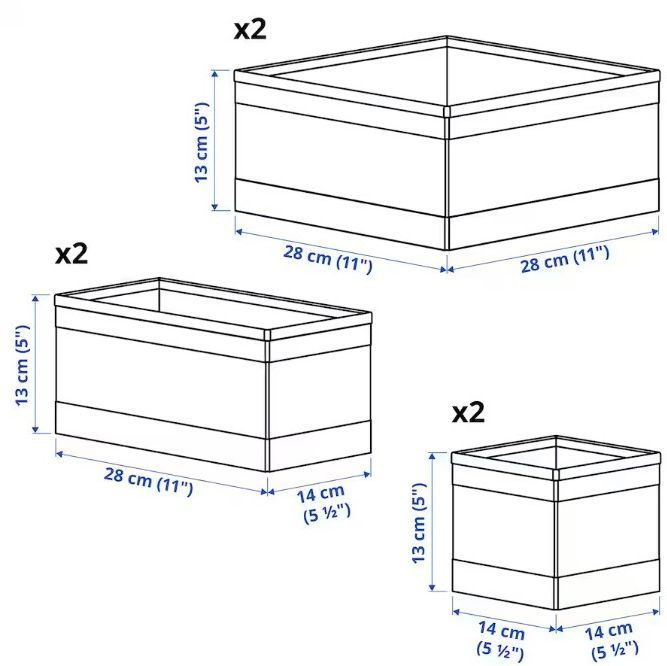 IKEA Коробка для хранения длина 28 см, ширина 28 см, высота 13 см.  #1