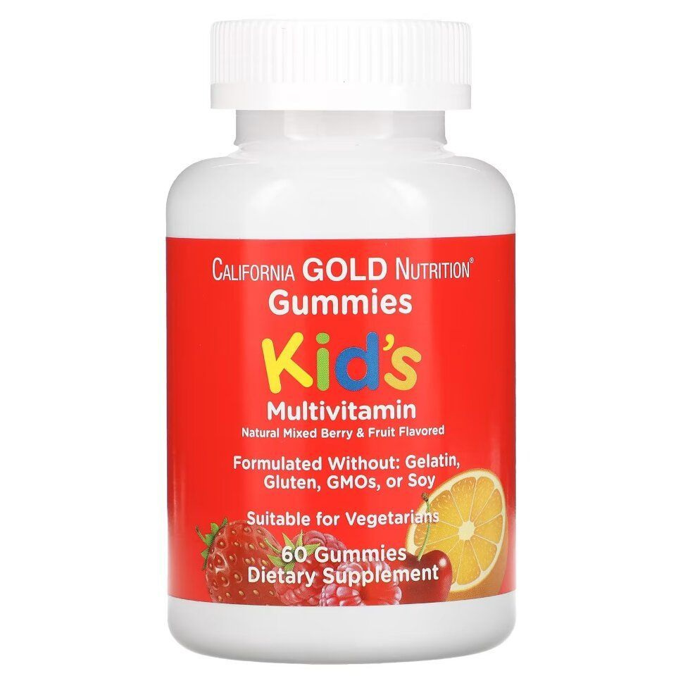 Витаминно-минеральный комплекс California Gold Nutrition, Kids Multivitamin Gummies, 60 жевательных таблеток #1