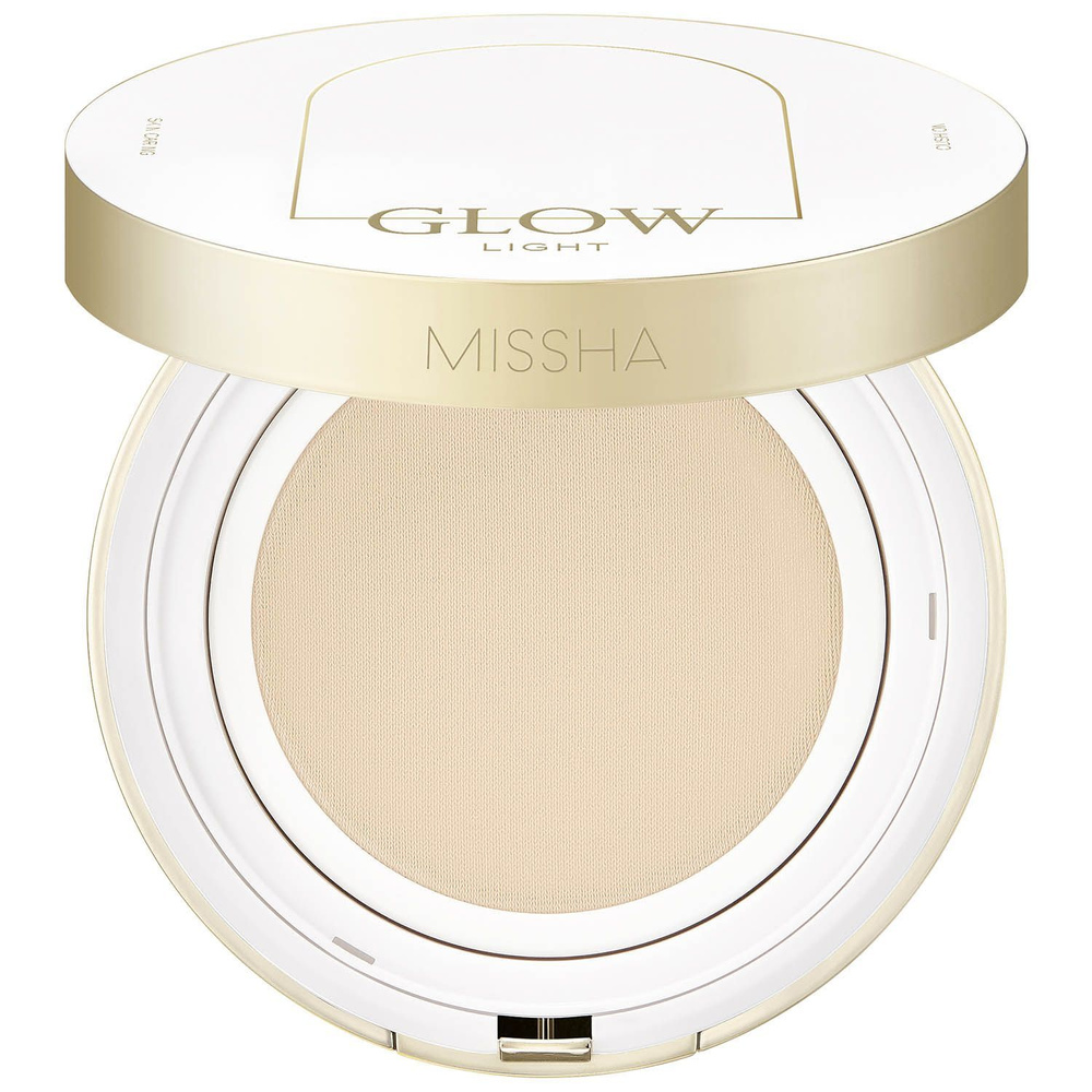 Missha Тональный кушон "С коллагеном" Foundation Glow Cushion Light SPF37 PA+++, 21N Vanilla, 13 г  #1