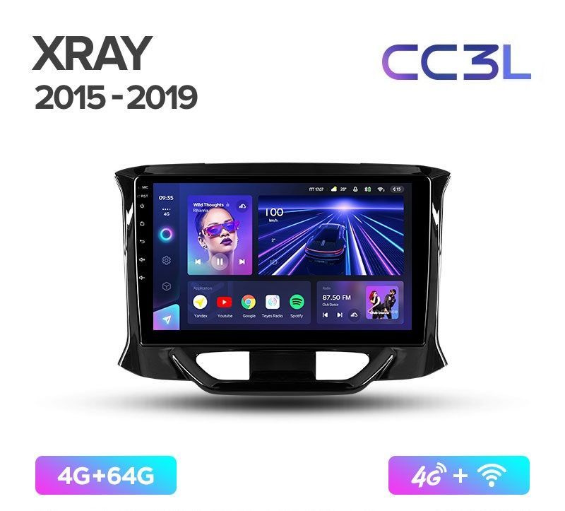 Магнитола TEYES LADA XRAY 2015-2019 г. CC3L 4/64ГБ Android 10, 8-ядерный процессор, IPS экран, DSP, 4G #1