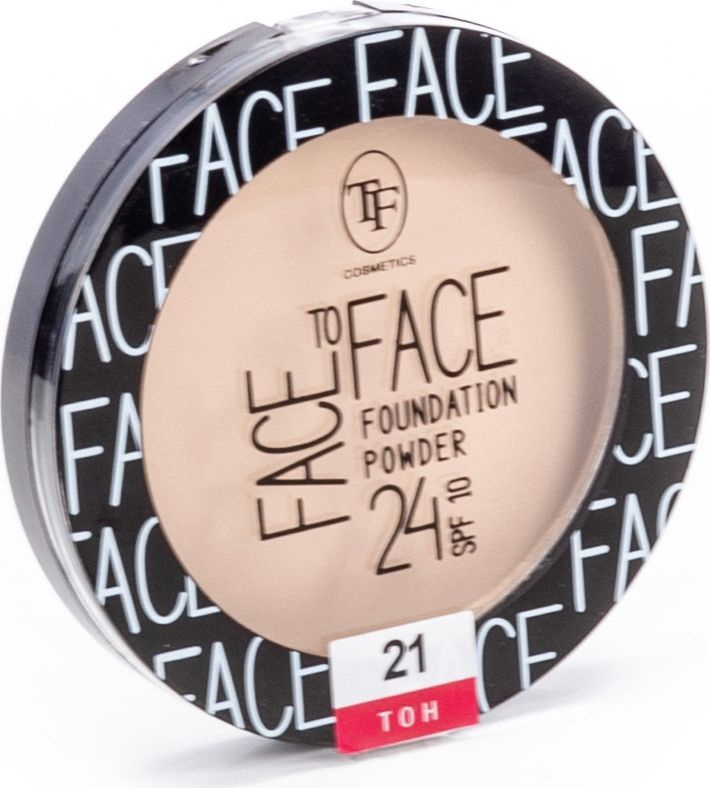 TF cosmetics / ТФ Косметикс Пудра для лица матирующая компактная FACE TO FACE тон 21 Нежный беж, SPF #1